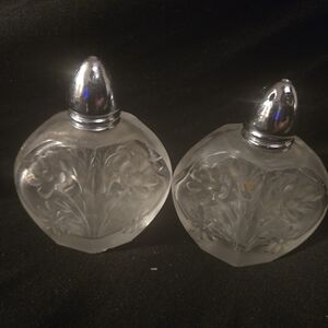 Elegant Frosted Glass Perfume Bottles with Silver Caps